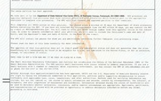 恭喜美国EB-5投资移民客户郑女士收到面试通知
